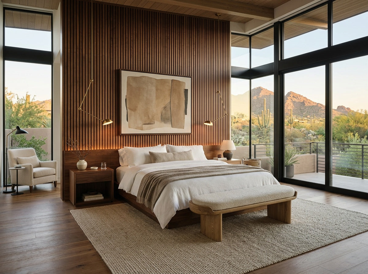 Highland Park XL Walnut Acoustic Wall Panel — 270cm × 110cm