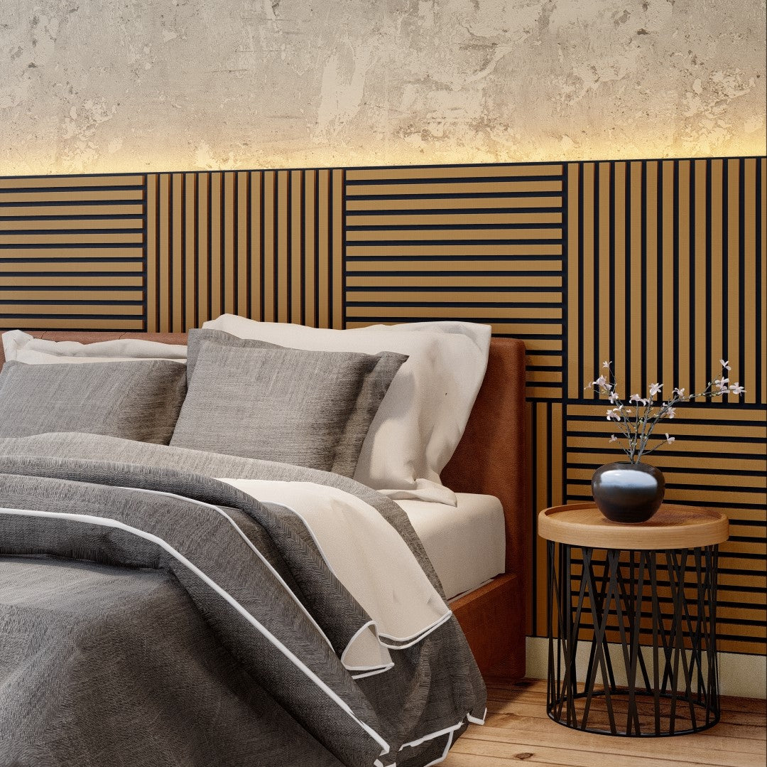 Oaklentra 2x2 Acoustic Slat Panels - Teak
