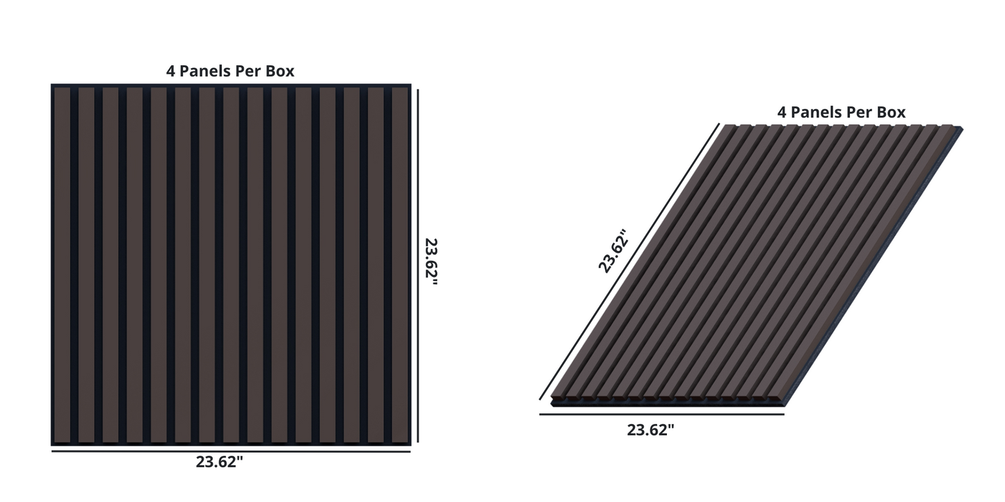 Oaklentra 2x2 Acoustic Slat Panels - Black Walnut
