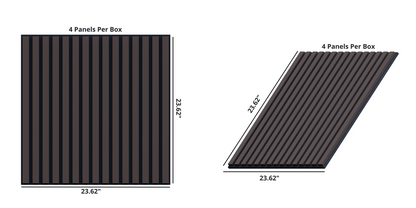 Oaklentra 2x2 Acoustic Slat Panels - Black Walnut
