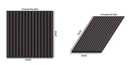 Oaklentra 2x2 Acoustic Slat Panels - Black Walnut