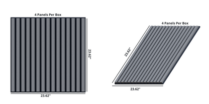Oaklentra 2x2 Acoustic Slat Panels - Grey Oak