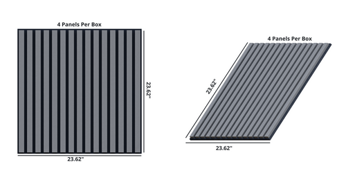 Oaklentra 2x2 Acoustic Slat Panels - Grey Oak