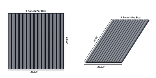 Oaklentra 2x2 Acoustic Slat Panels - Grey Oak