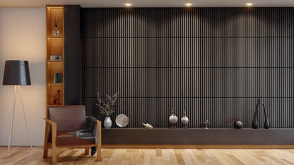 Oaklentra 2x2 Acoustic Slat Panels - Grey Oak