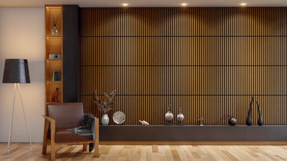 Oaklentra 2x2 Acoustic Slat Panels - Teak