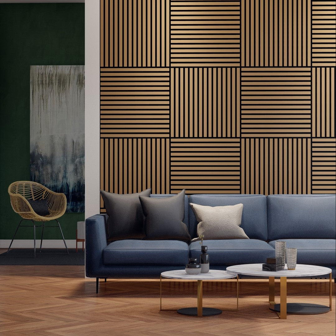 Oaklentra 2x2 Acoustic Slat Panels - White Oak