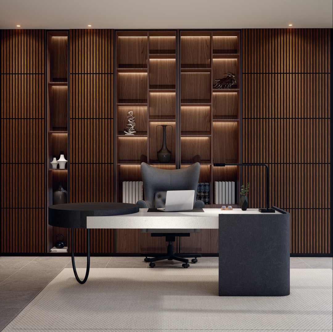 Oaklentra 2x2 Acoustic Slat Panels - Walnut