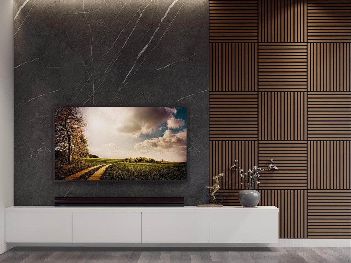 Oaklentra 2x2 Acoustic Slat Panels - Walnut