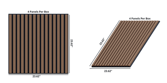 Oaklentra 2x2 Acoustic Slat Panels - Walnut