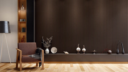 Oaklentra Acoustic Slat Panels - Black Walnut