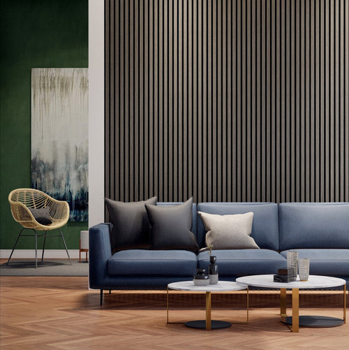 Oaklentra Acoustic Slat Panels - Grey Oak