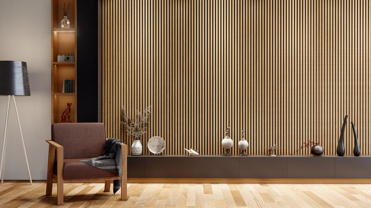 Oaklentra Acoustic Slat Panels - White Oak