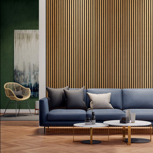 Oaklentra Acoustic Slat Panels - White Oak