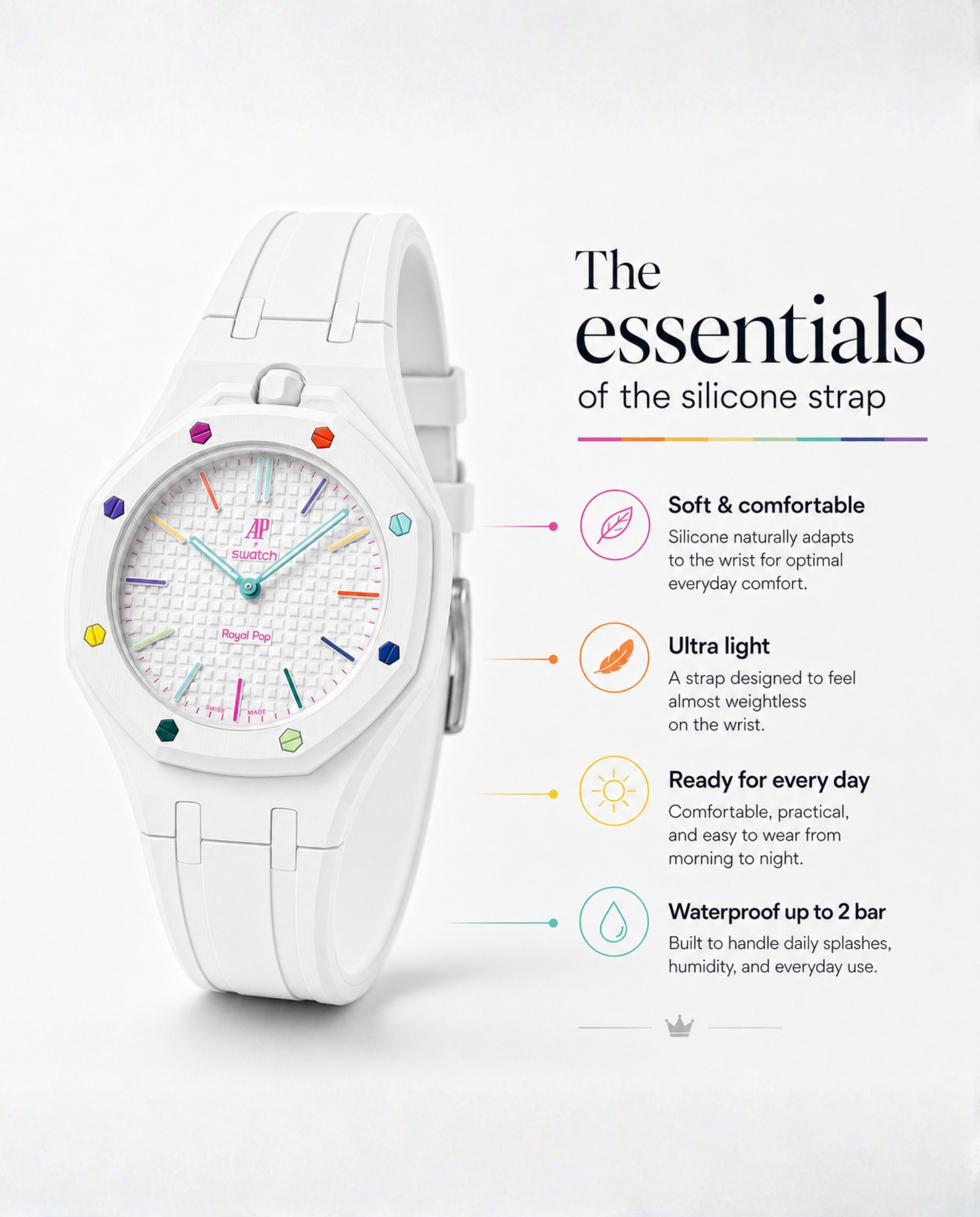 Royal Pop Silicone Bracelet - OTG ROZ | CONTRAST