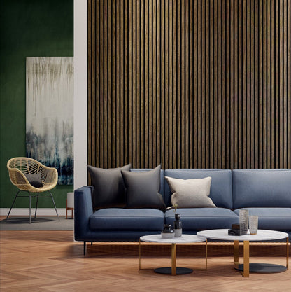 Oaklentra Acoustic Slat Panels - Smoked Oak