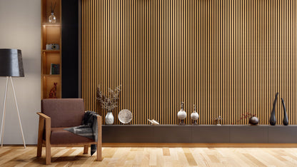 Oaklentra Acoustic Slat Panels - Teak