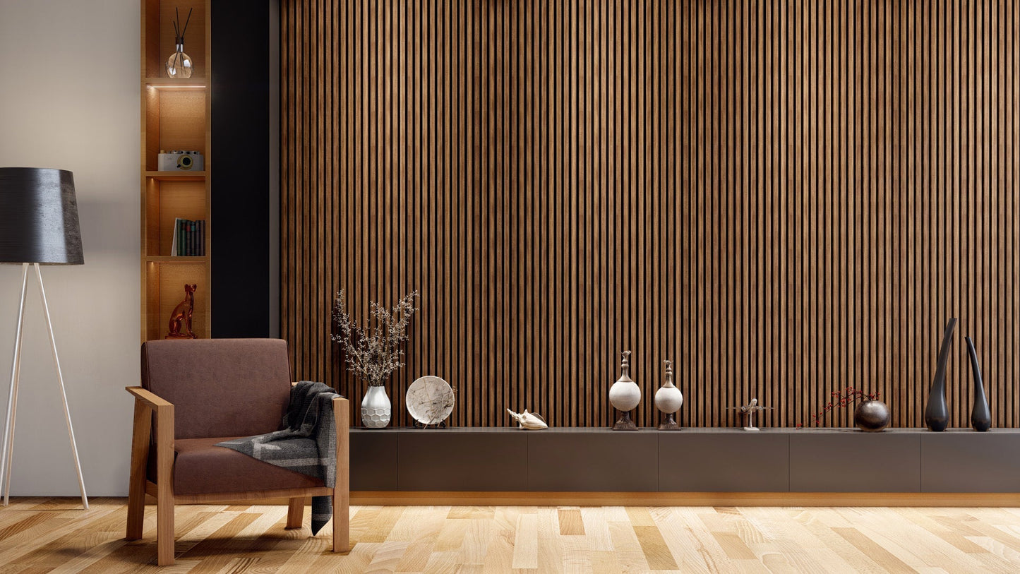 Oaklentra Acoustic Slat Panels - Walnut